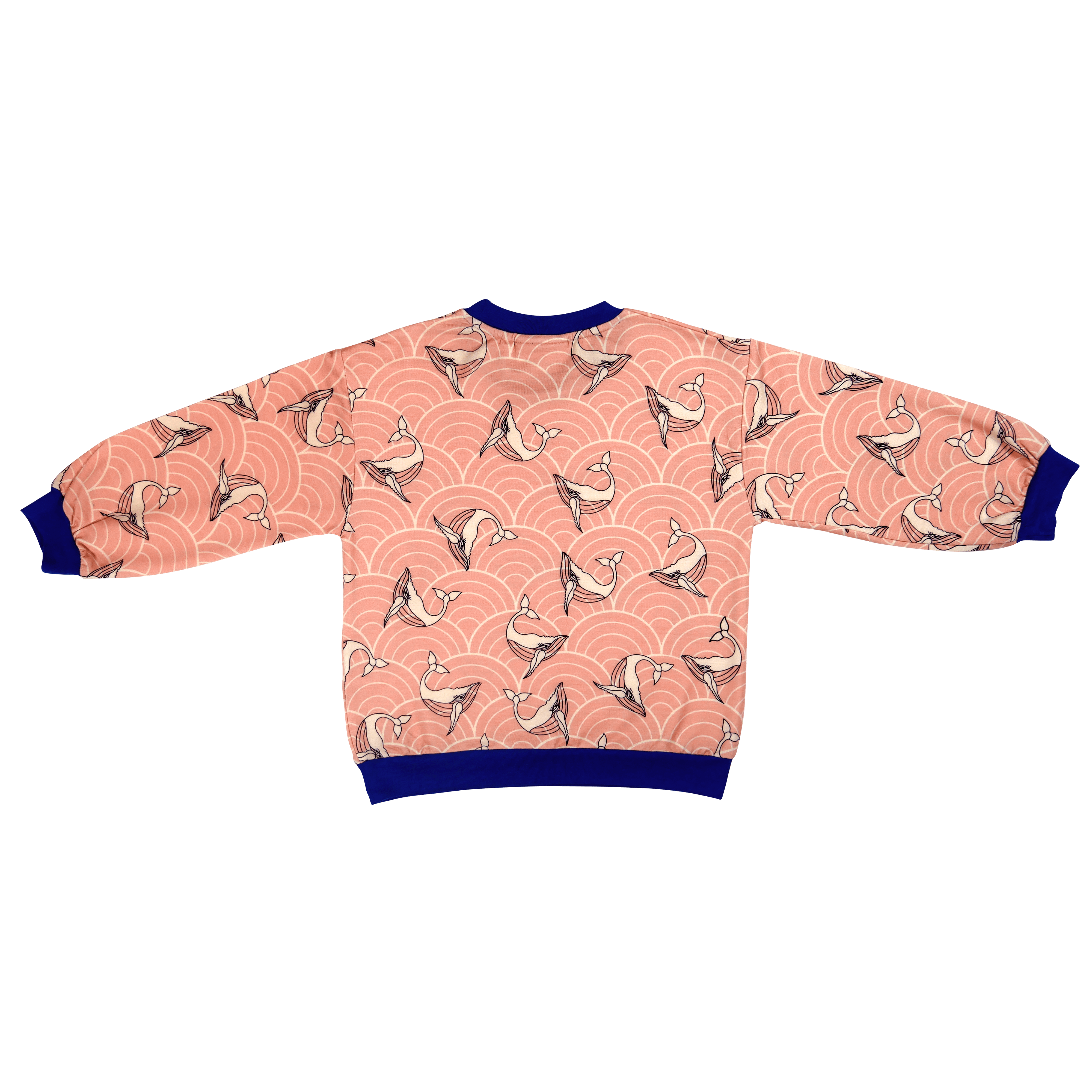  Peppelini sweater pink whale pattern Japanese sea patterns the backside