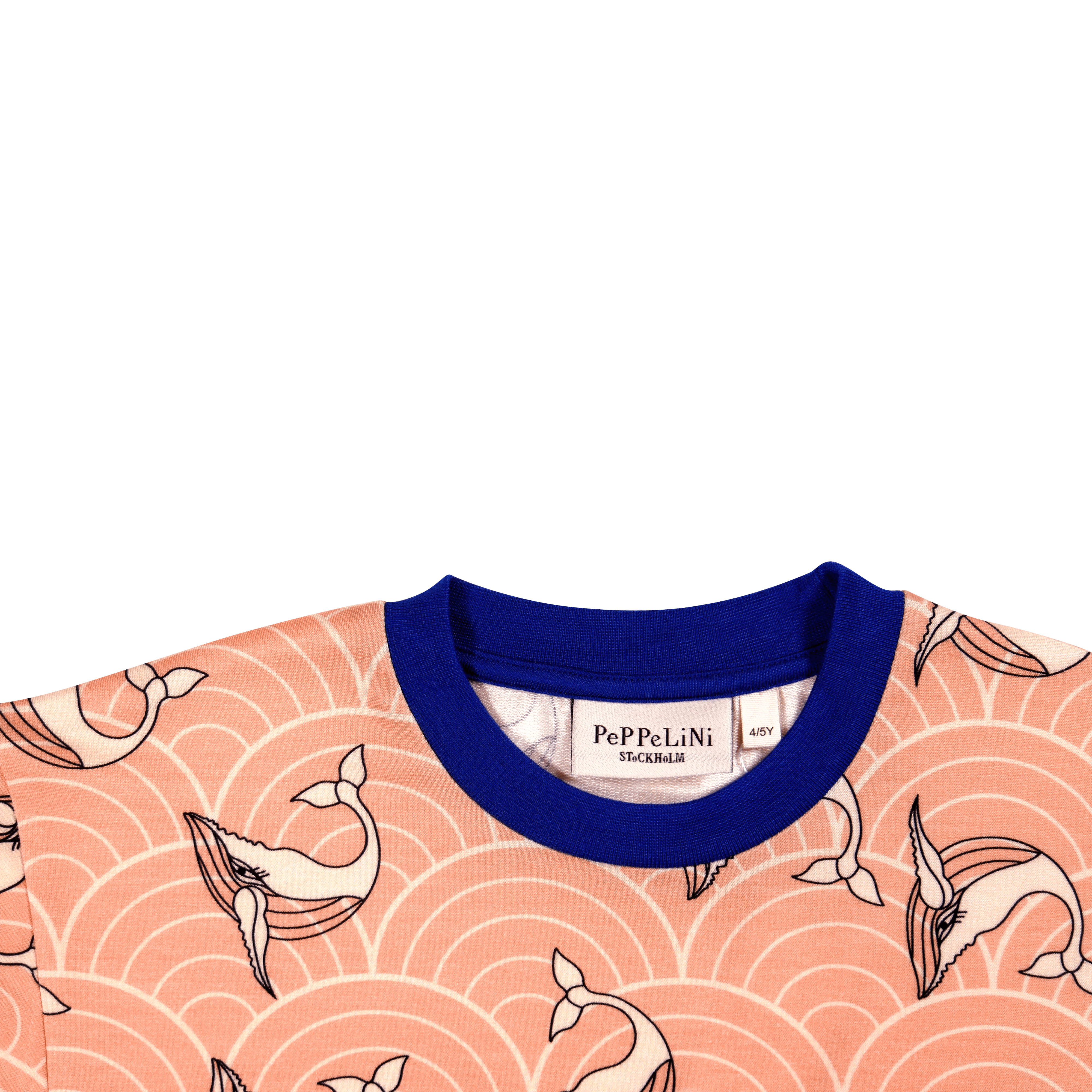  Peppelini sweater pink whale pattern Japanese sea patterns the collar