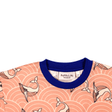  Peppelini sweater pink whale pattern Japanese sea patterns the collar