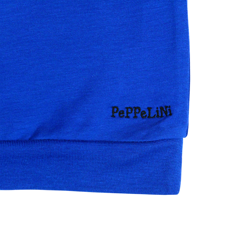 Peppelini Blue Sweatshirt Pink Whale the logo