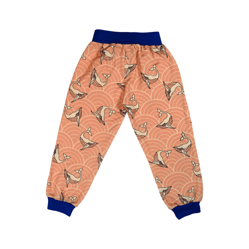 Peppelini Sweatpants Japanese sea patterns pink whale pattern backside