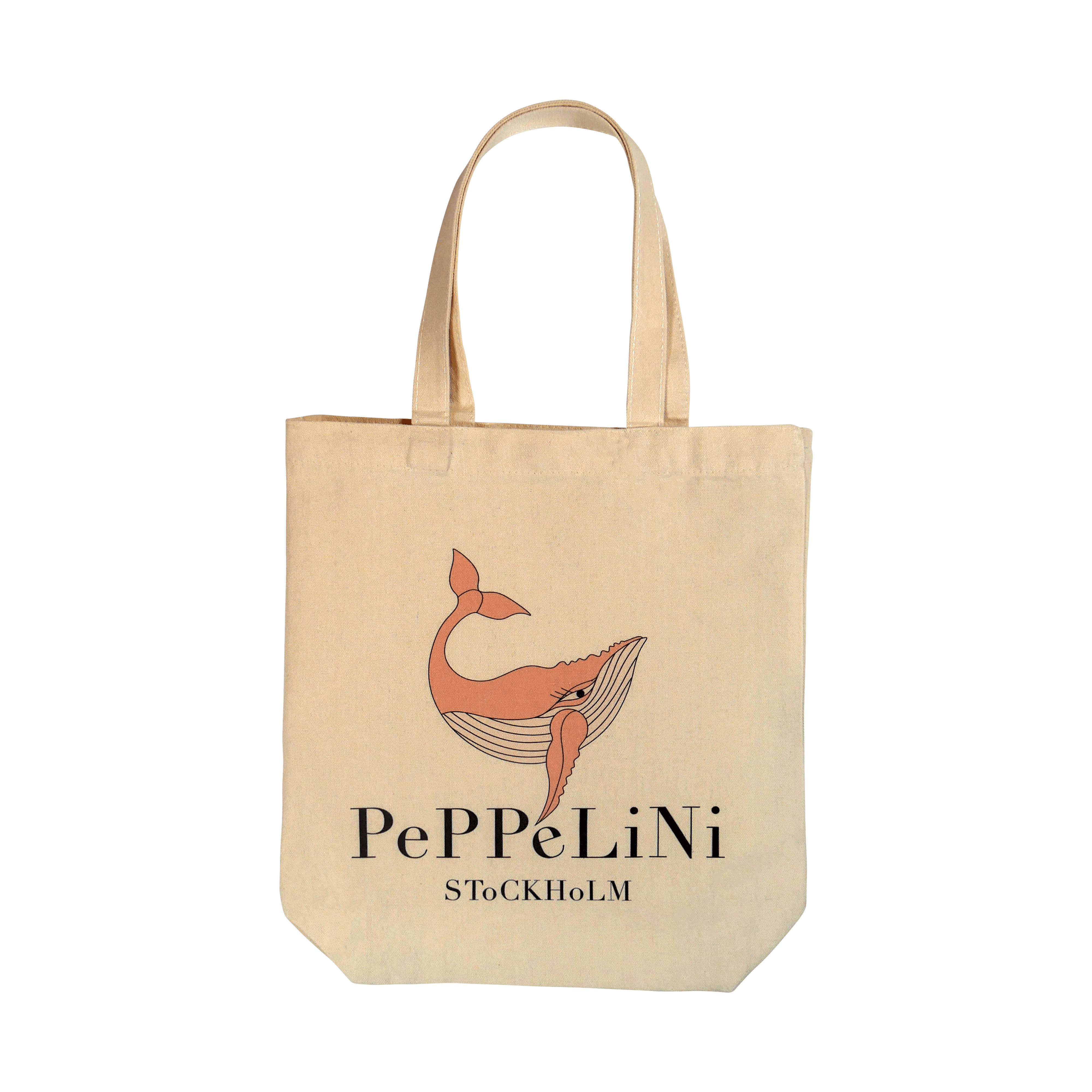Tote bag cotton Peppelini with logo pink