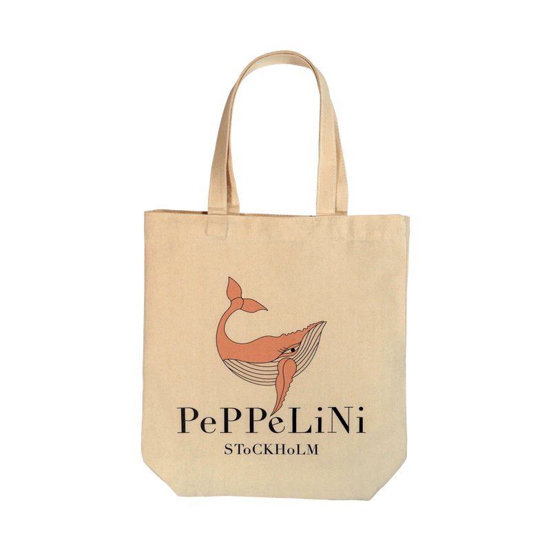 Tote bag cotton Peppelini with logo pink