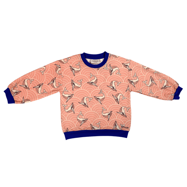 Peppelini sweater pink whale pattern Japanese sea patterns